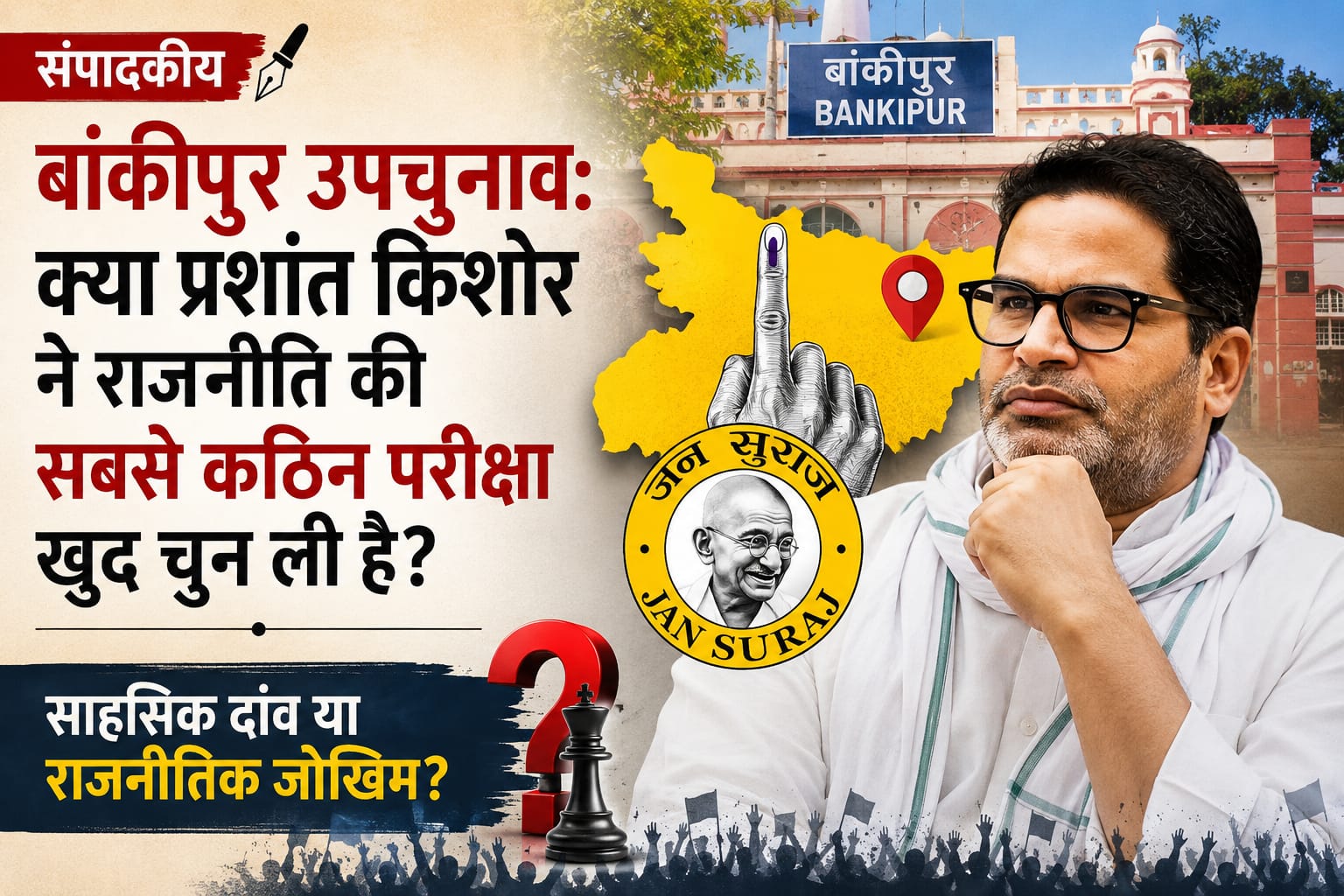 संपादकीय: बांकीपुर का चुनाव—क्या प्रशांत किशोर ने राजनीति की सबसे कठिन परीक्षा खुद चुन ली है?